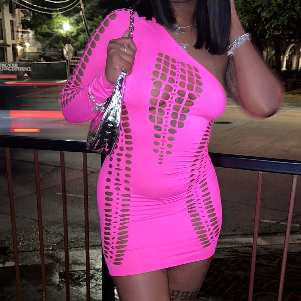 Alicia Mini Dress - Neon Pink